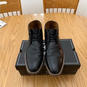Classic Black Leather Chukka Boots